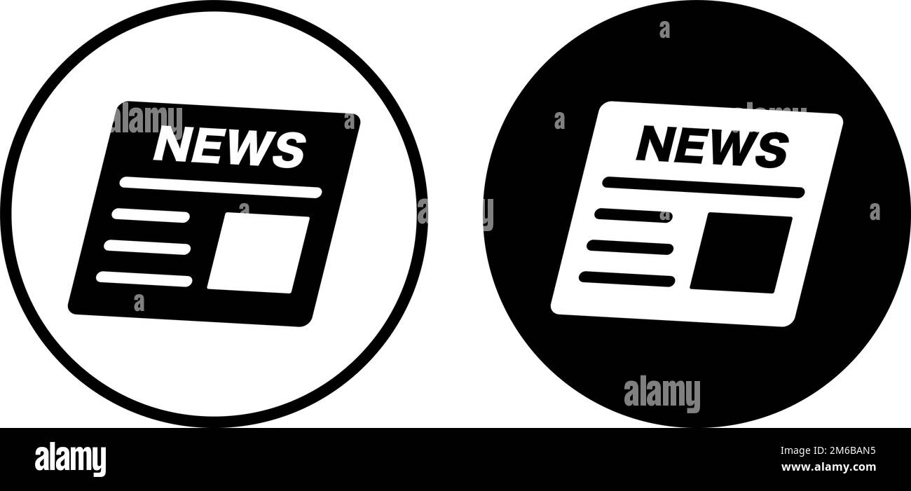 Set di icone del giornale. Ultime notizie. Vettore modificabile. Illustrazione Vettoriale