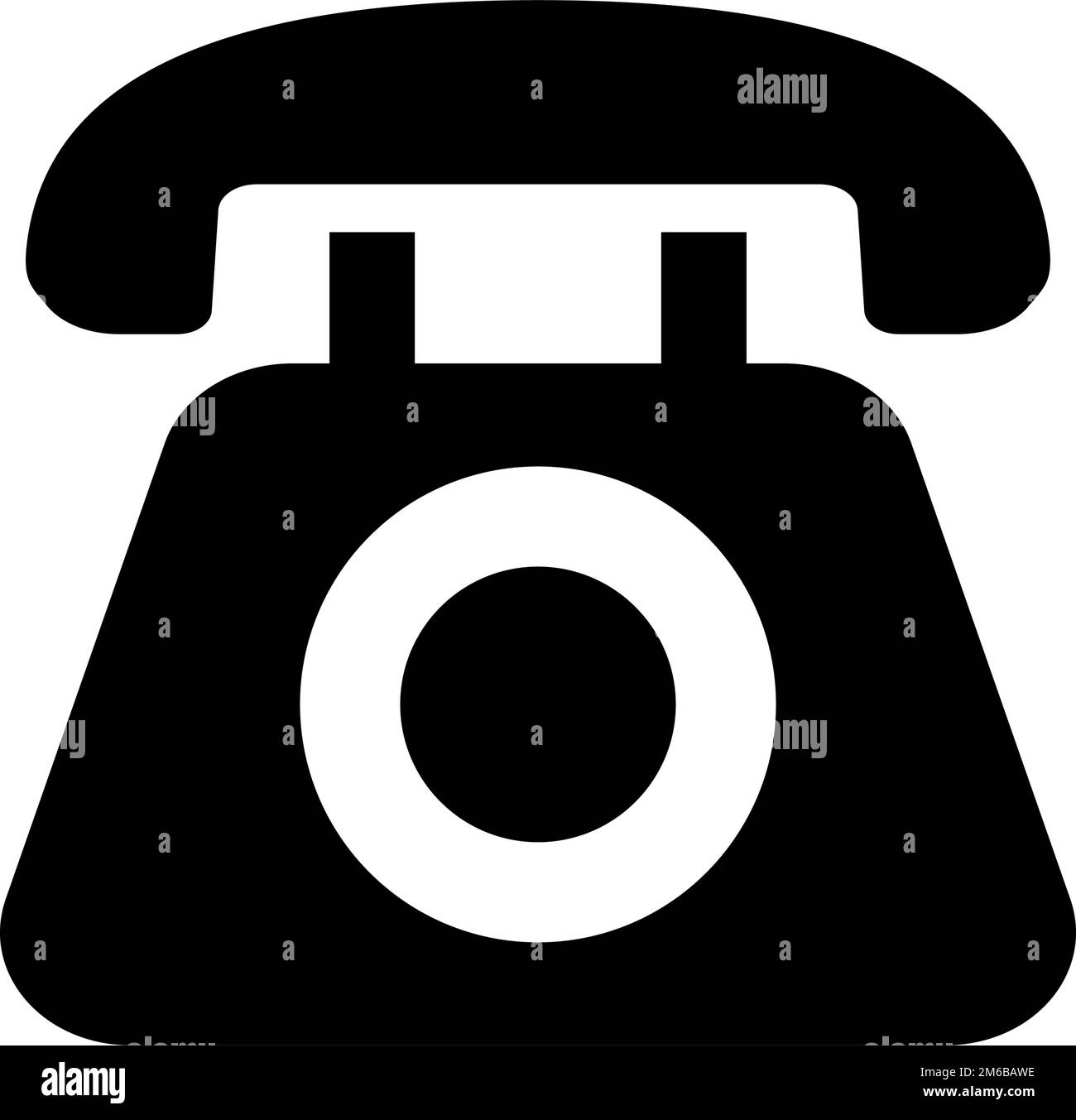 Telefono con teleselezione diretta nero. Vettore modificabile. Illustrazione Vettoriale