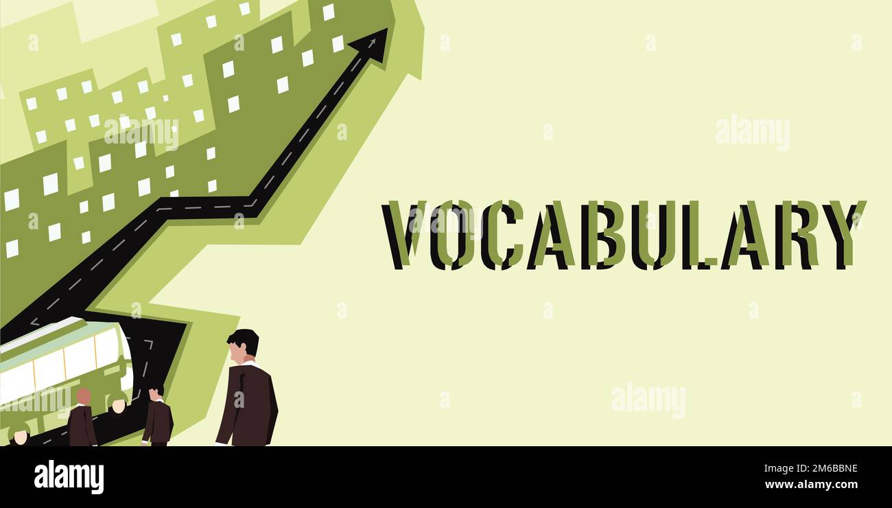 Segno Di Testo Che Mostra Il Vocabolario Parola Per La Raccolta Di