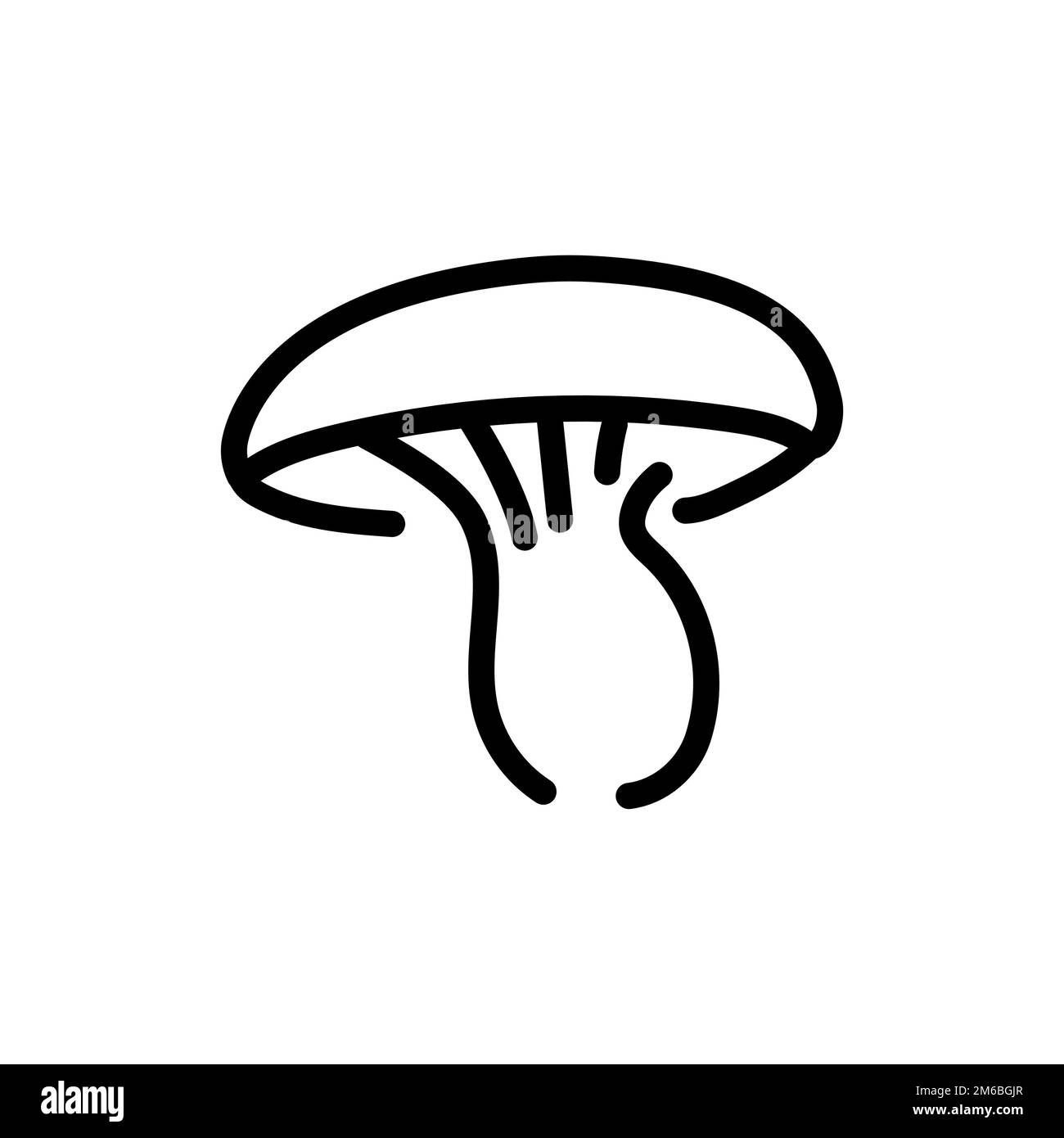 Icona della linea a forma di fungo Boletus. Ingrediente di cottura. Pittogramma per pagina web, app mobile, promo. Illustrazione Vettoriale
