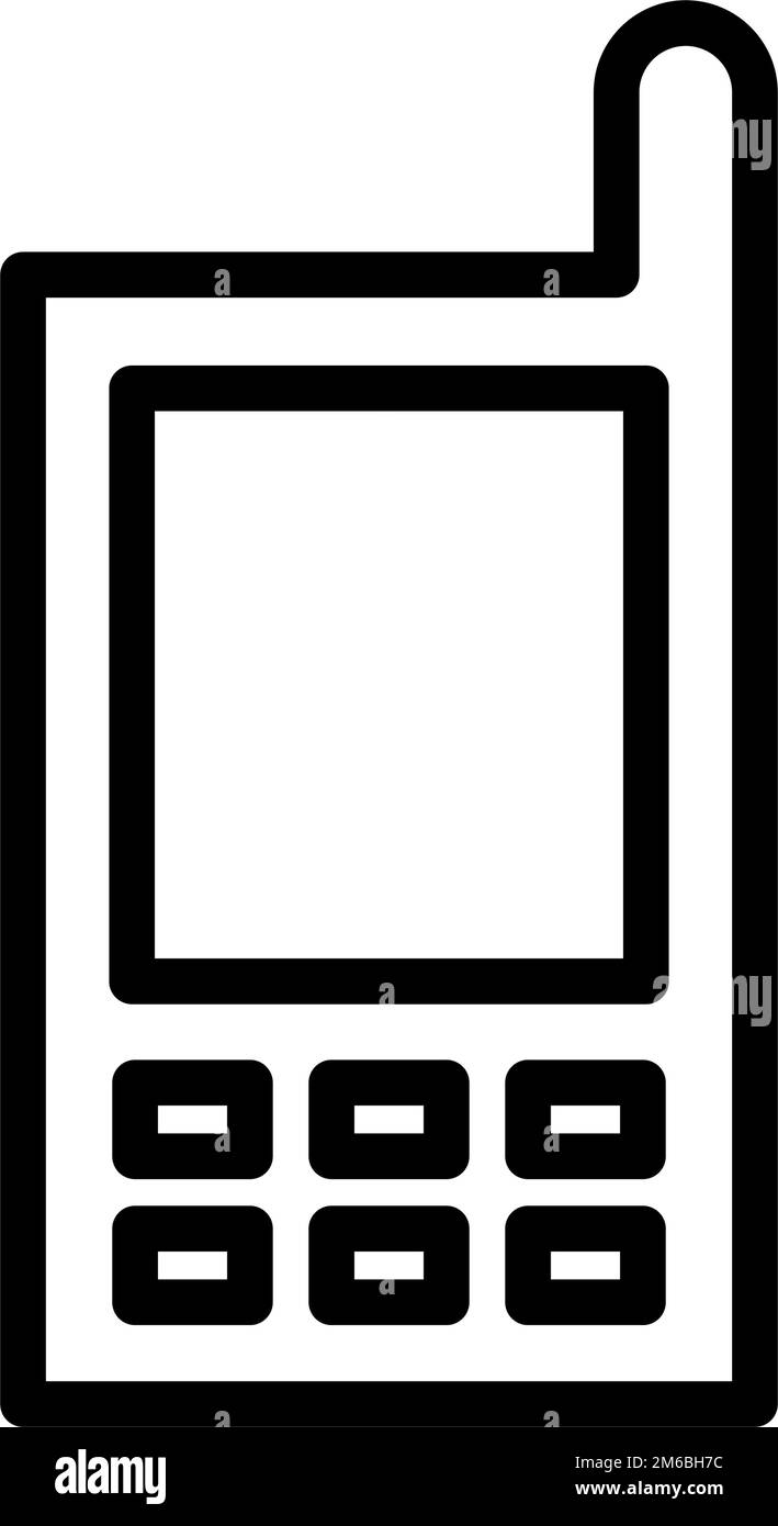 Semplice icona del telefono cellulare con antenna. Vettore modificabile. Illustrazione Vettoriale