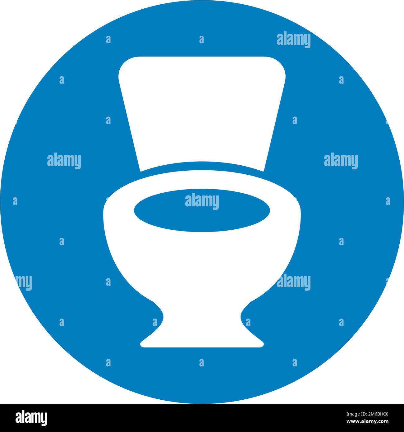 WC rotondo icona. Simbolo del bagno. Vettore modificabile. Illustrazione Vettoriale