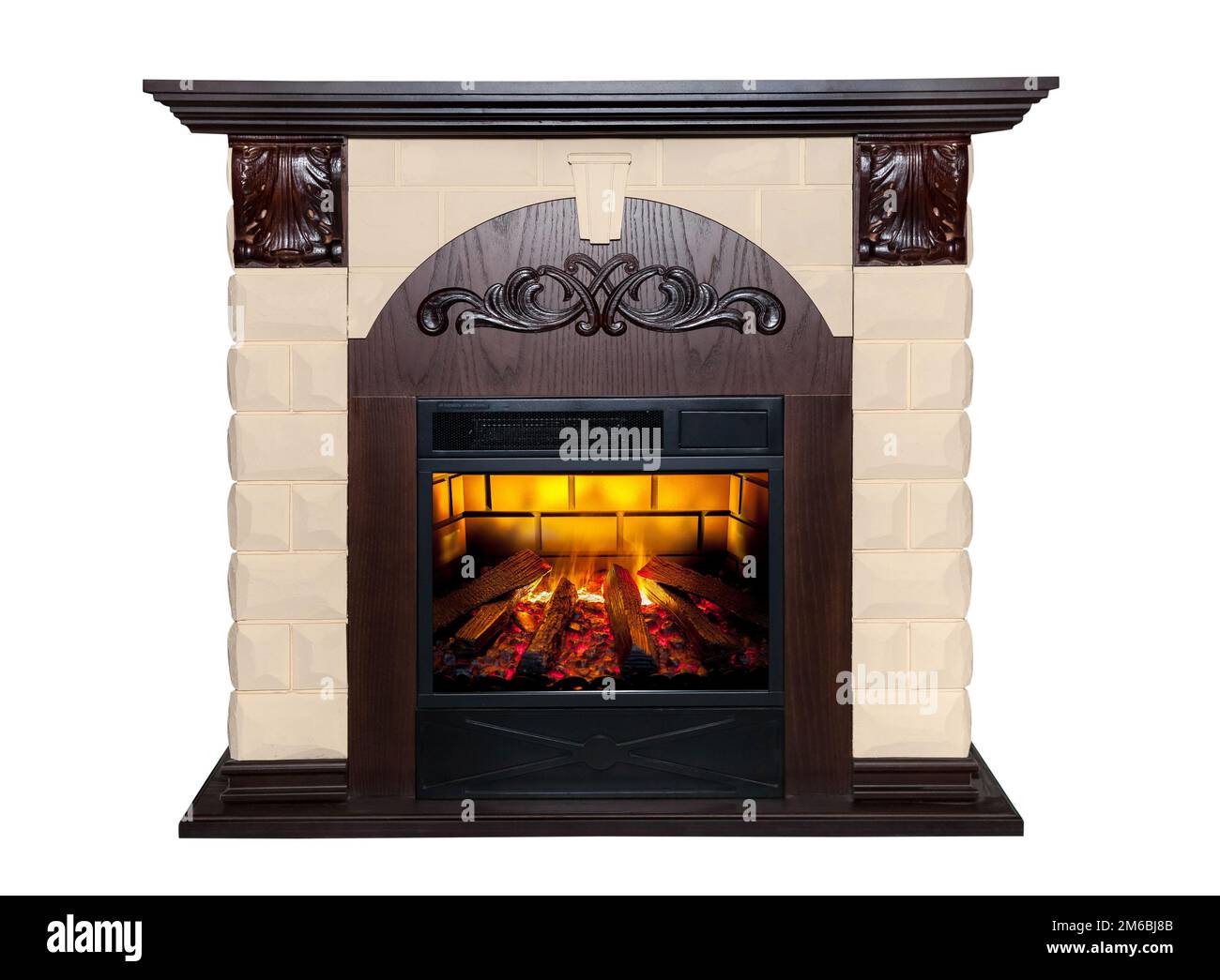 Brown camino isolato su sfondo bianco Foto Stock