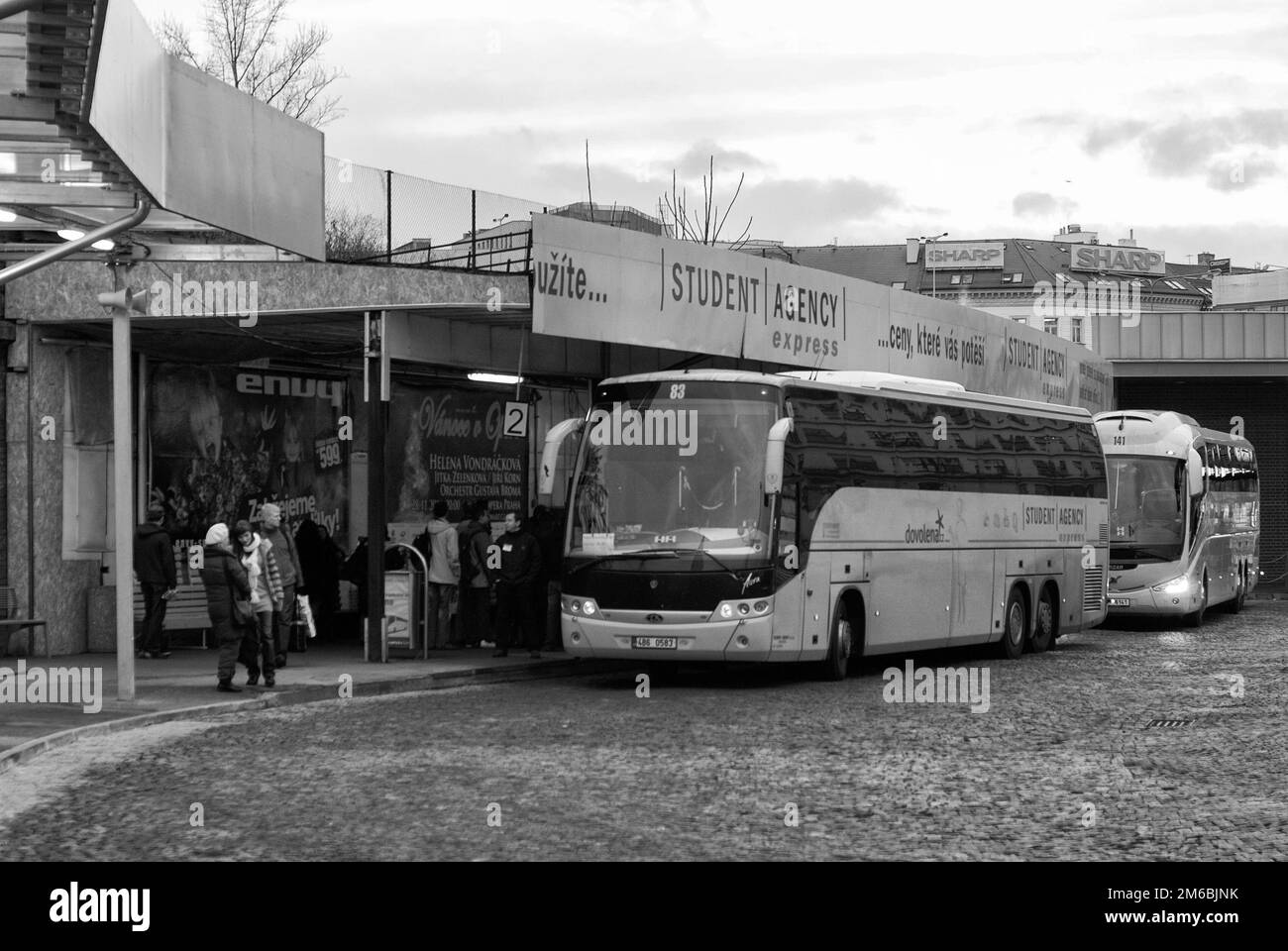 Praga stazione autobus Florenc Foto Stock