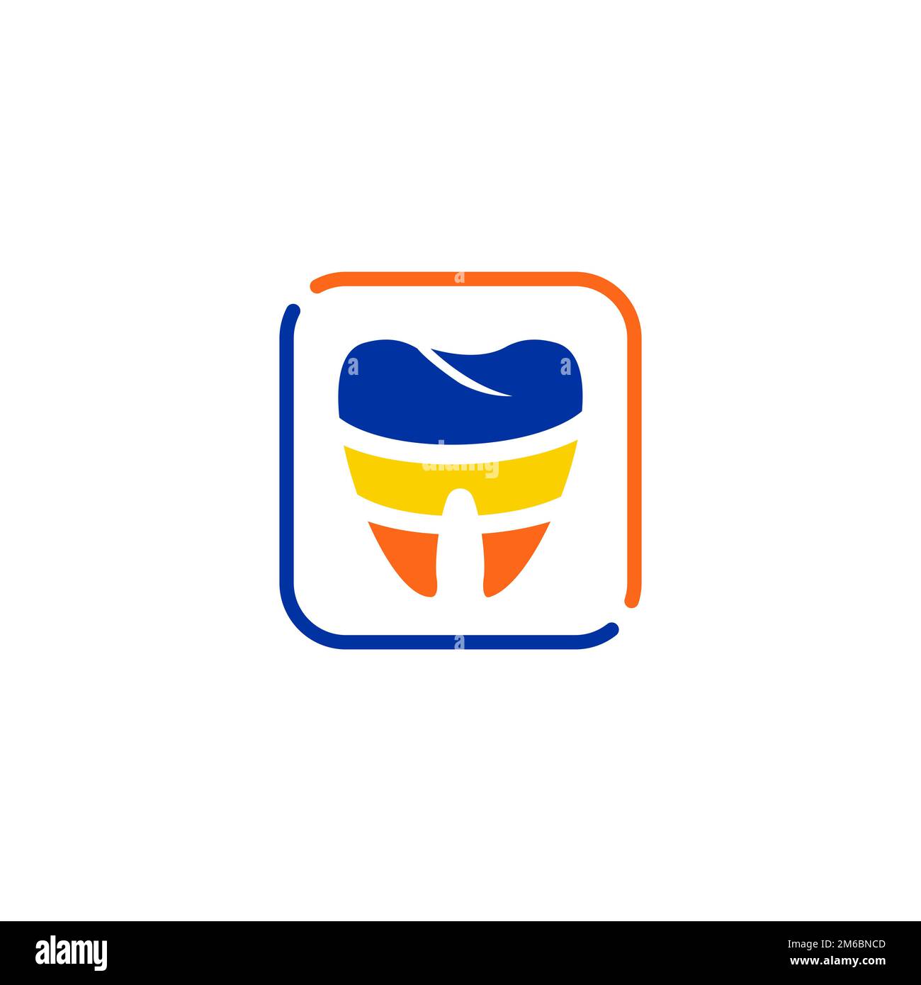 Design del logo dei denti. Logo Creative Dentist. Creative Dental Clinic Company Vector Logo.EPS 10 Illustrazione Vettoriale