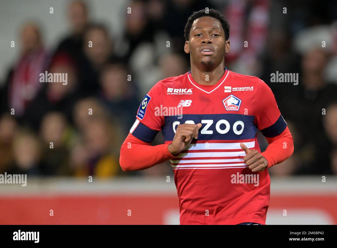 LILLE - Jonathan David di LOSC Lille durante la partita francese Ligue 1  tra Lille OSC e Stade de Reims allo stadio Pierre-Mauroy il 2 gennaio 2022  a Lille, Francia. AP