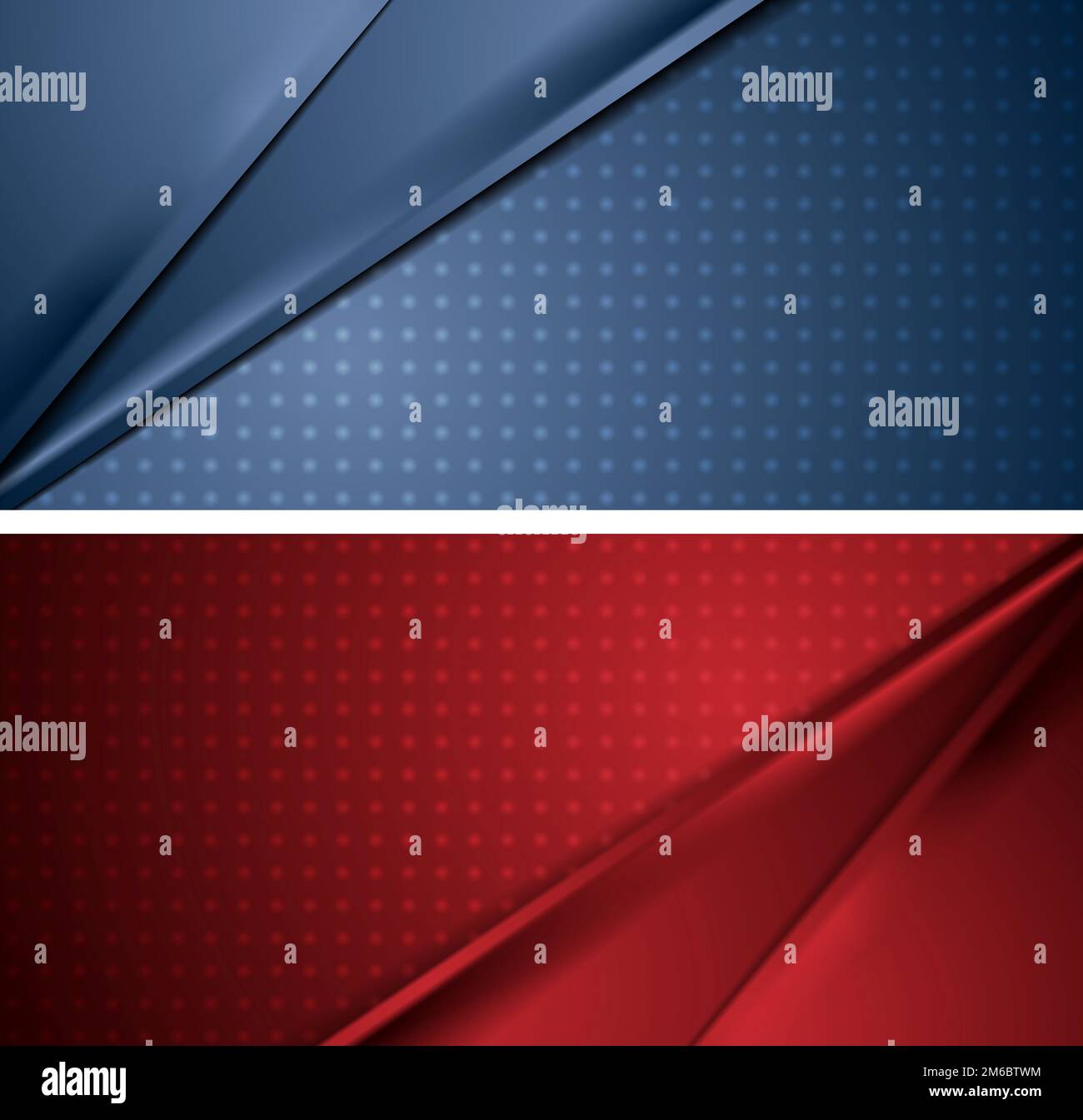 Banner astratti con linee morbide blu e rosse Foto Stock