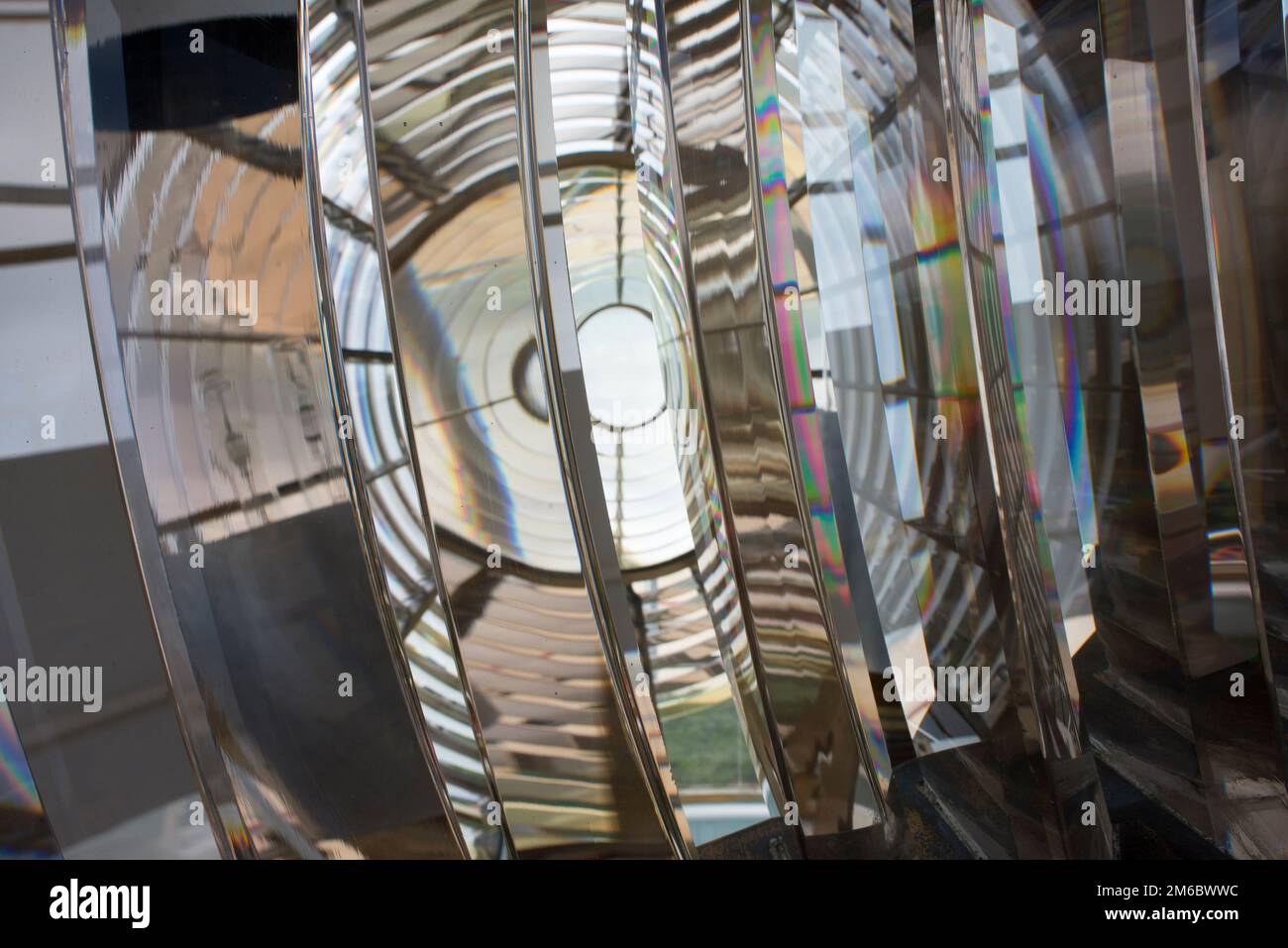 Vetro ottico di una luce del faro Foto Stock