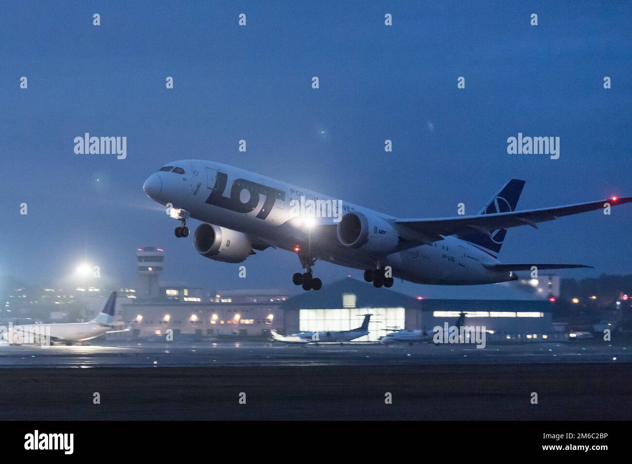 Boeing 787 Dreamliner di Polskie Lotnicze LOTTO a Danzica, Polonia ©  Wojciech Strozyk / Alamy Stock Photo Foto stock - Alamy