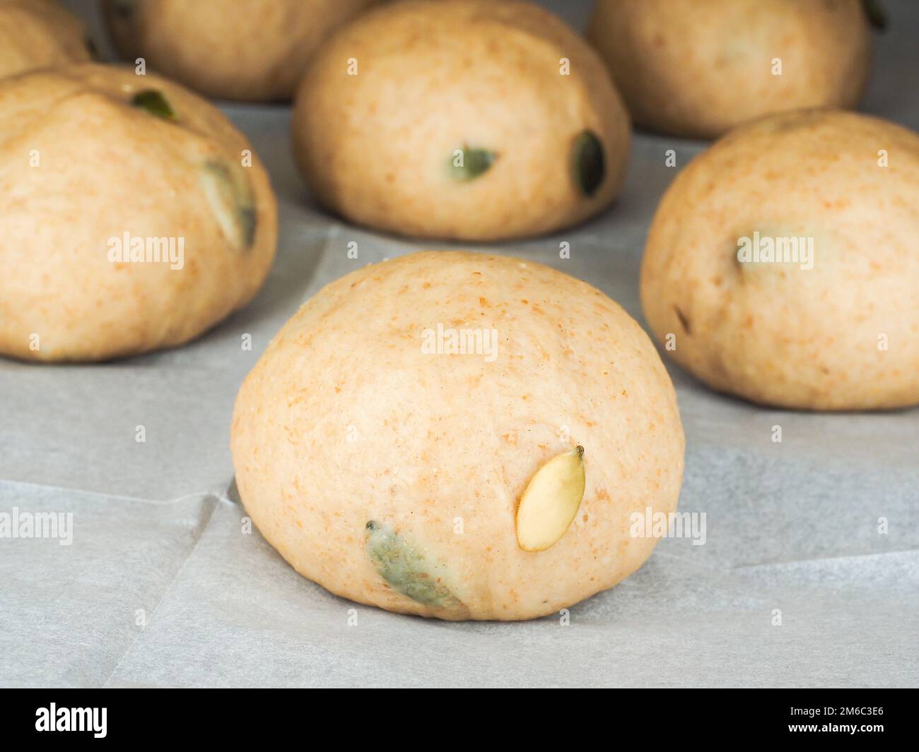 Panini di semi di zucca Foto Stock