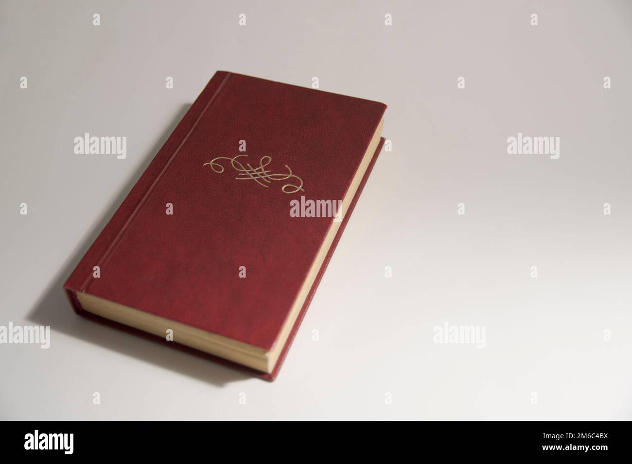 Un vecchio libro senza titolo. Ornamento o monogramma e spazio libero per titolo e testo Foto Stock