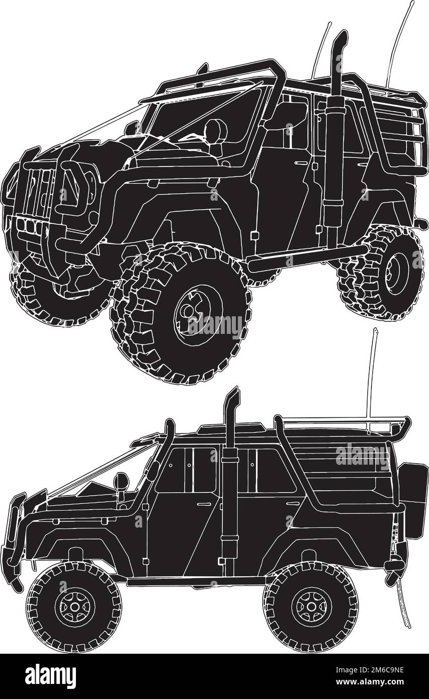 Jeep Offroad Auto VEC Illustrazione Vettoriale