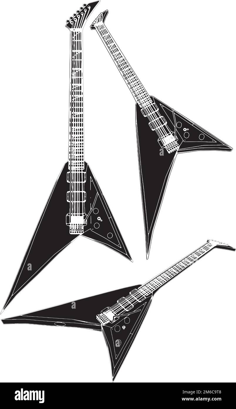 Chitarra elettrica Vector Illustrazione Vettoriale