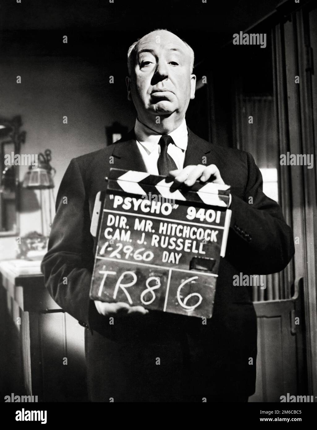 Direttore Alfred Hitchcock - Psycho (Paramount, 1960). Ancora, foto di pubblicità. Foto Stock