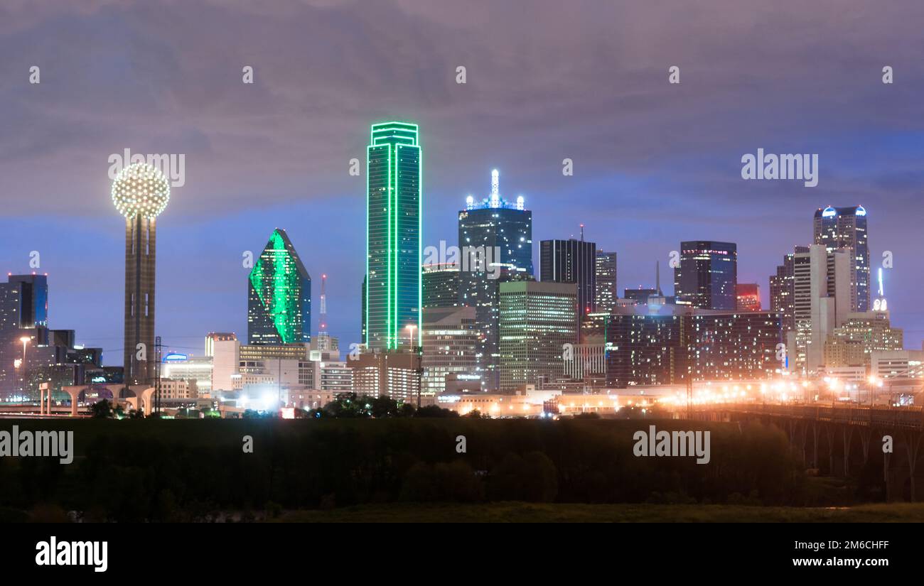 Downtown Dallas Skyline East Texas City Urban Landscape Foto Stock