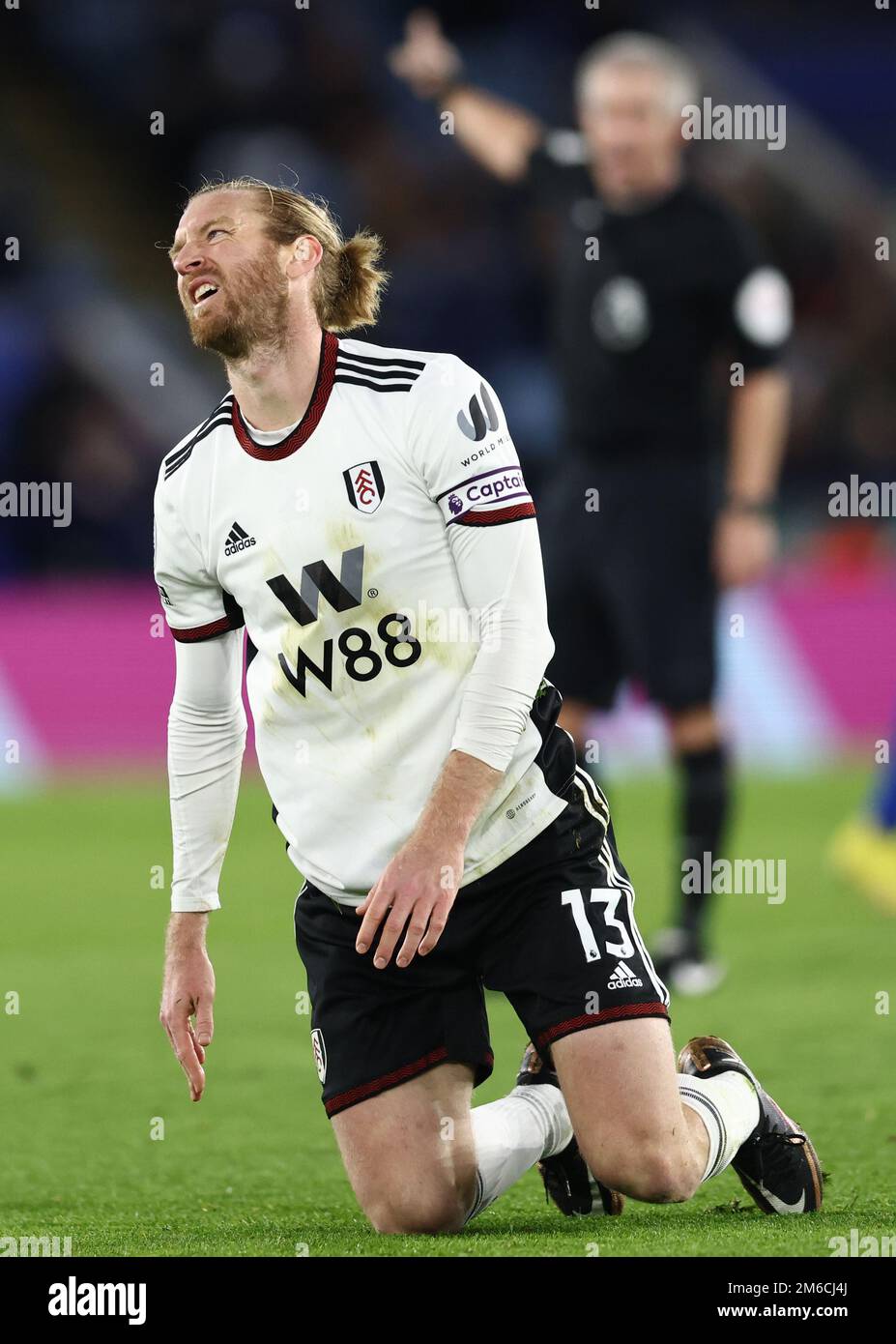 Leicester, Inghilterra, 3rd gennaio 2023. Tim si ritrova a Fulham durante la partita della Premier League al King Power Stadium di Leicester. L'immagine di credito dovrebbe essere: Darren Staples / Sportimage Foto Stock