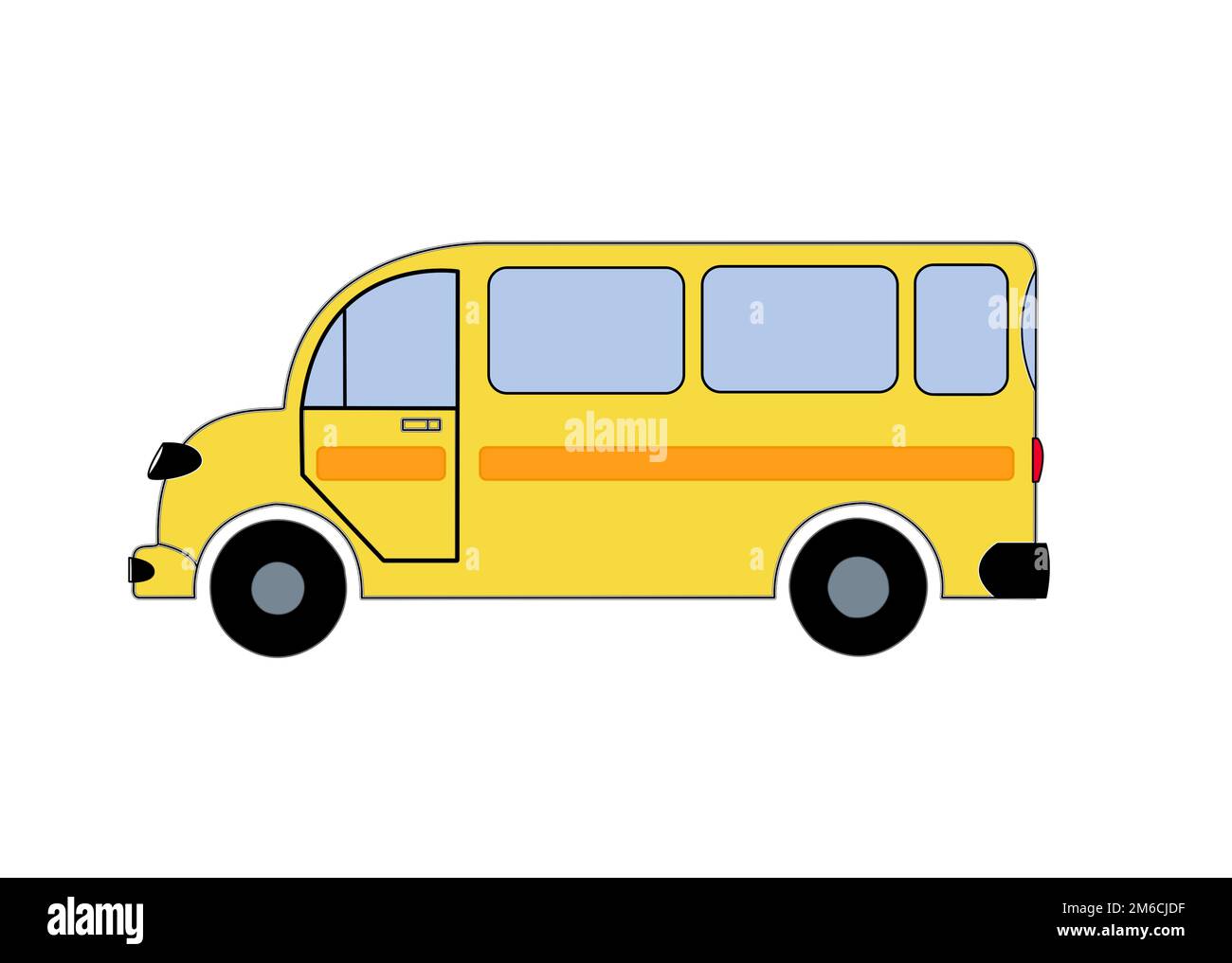 Disegno colorato di un autobus passeggeri su sfondo nero Foto Stock