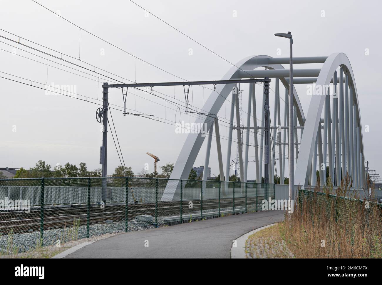Hasselt. Limburgo - Belgio 18.09.2021. Nuovo ponte ferroviario sul fiume Foto Stock