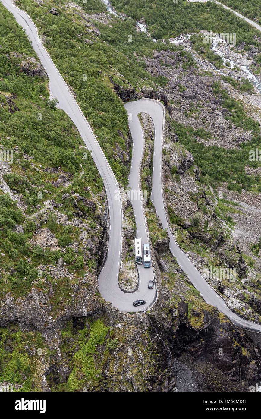 Rotte panoramiche norvegesi - Trollstigen Foto Stock