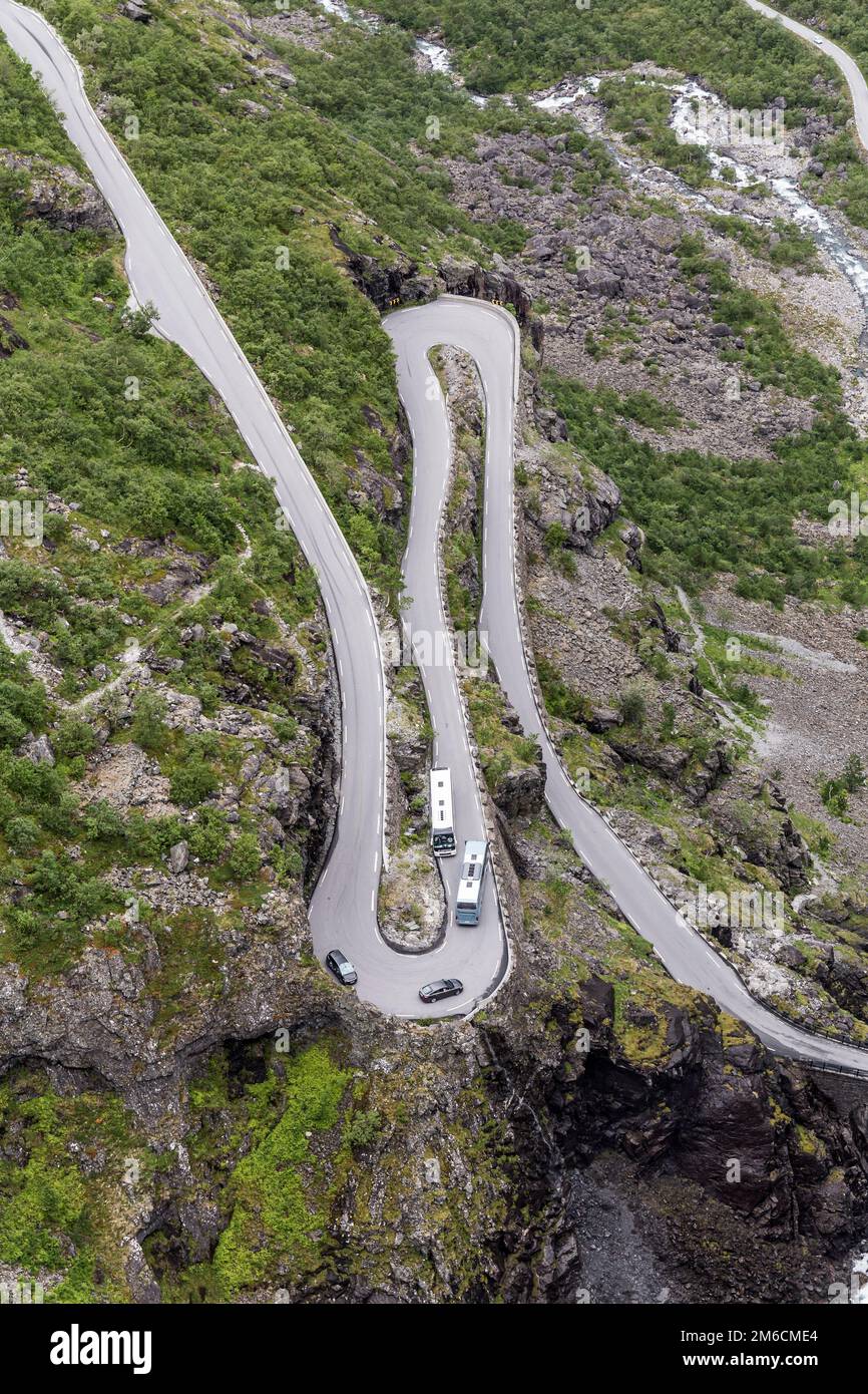 Rotte panoramiche norvegesi - Trollstigen Foto Stock