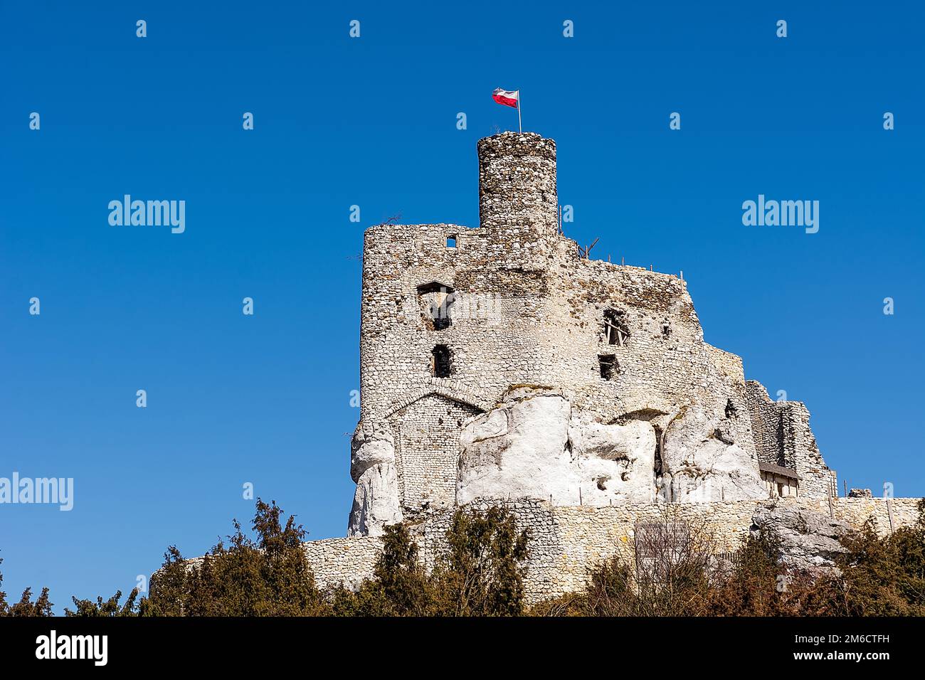 Rovine del castello di Mirow del XIV secolo (Polonia) Foto Stock