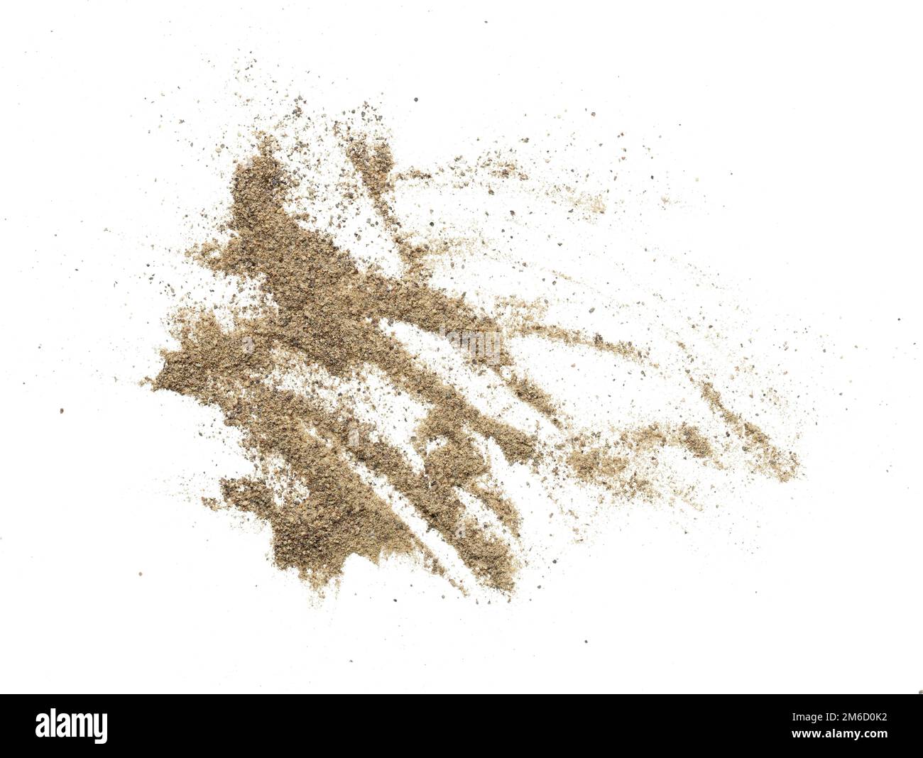 Polvere di pepe nero isolata su sfondo bianco Foto Stock