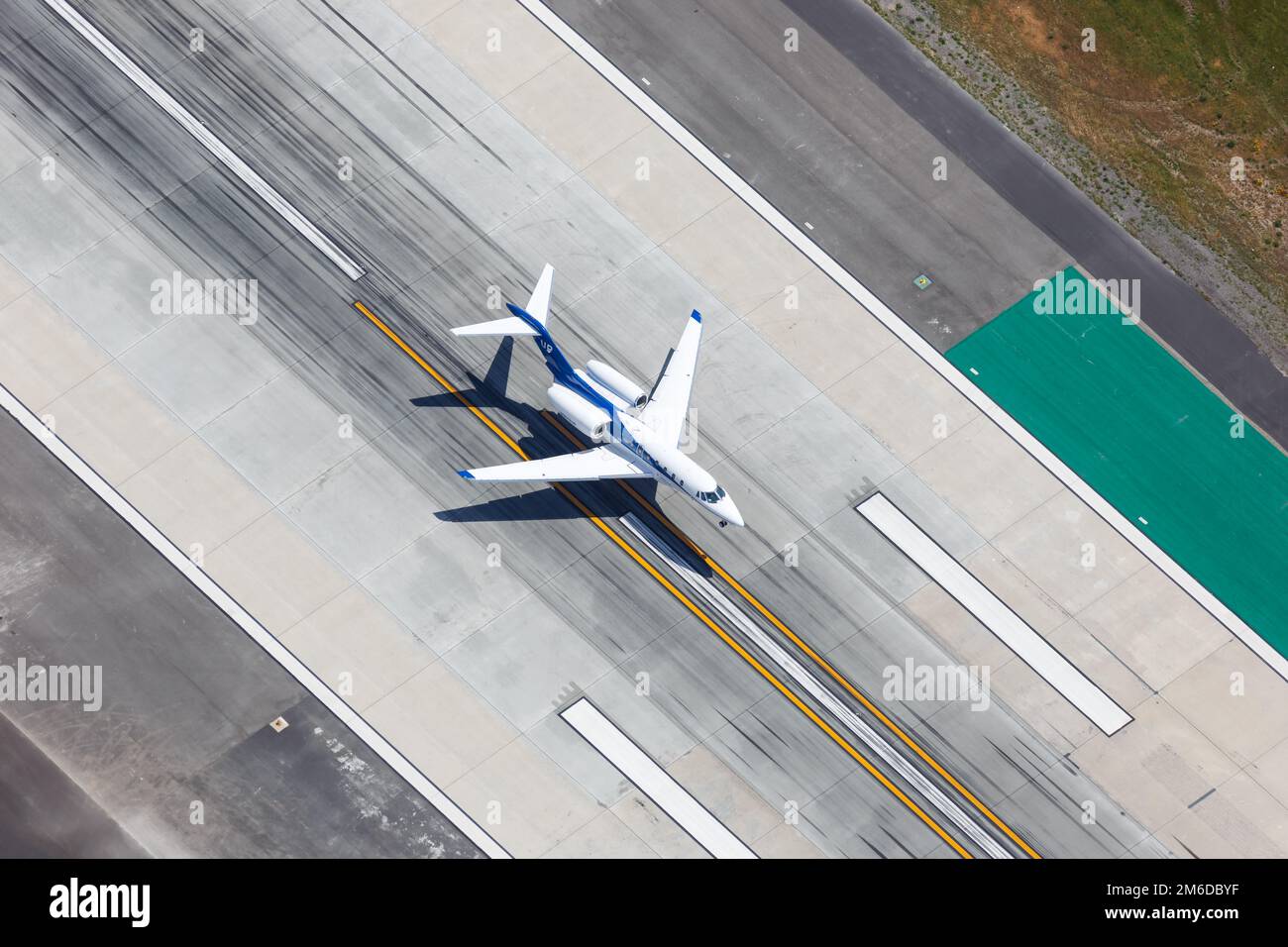 Wheels Up Cessna 750 Citation X aereo Los Angeles aeroporto vista aerea Foto Stock