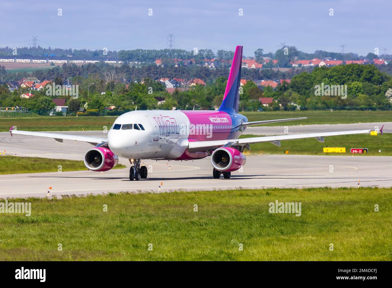 WizzAir Airbus A320 aereo aeroporto di Danzica Foto Stock