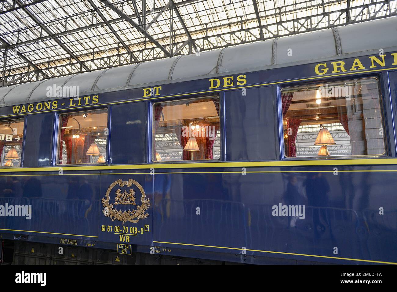 Il treno Orient Express Blue si fermò nella città di Brive Foto Stock