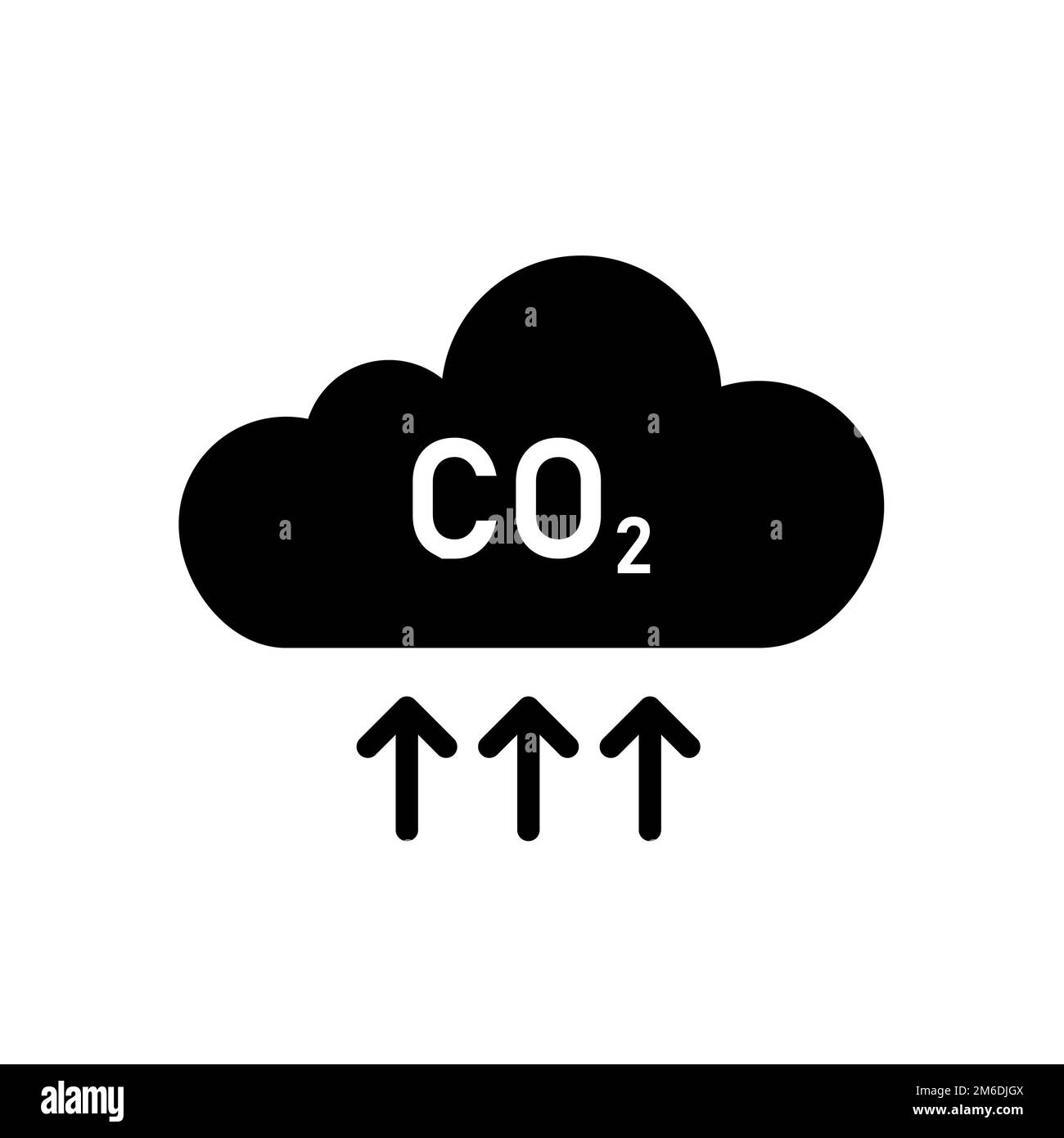 Icona CO2 cloud isolato. Formula chimica o modello pulsante. Simbolo di ecologia. Foto Stock