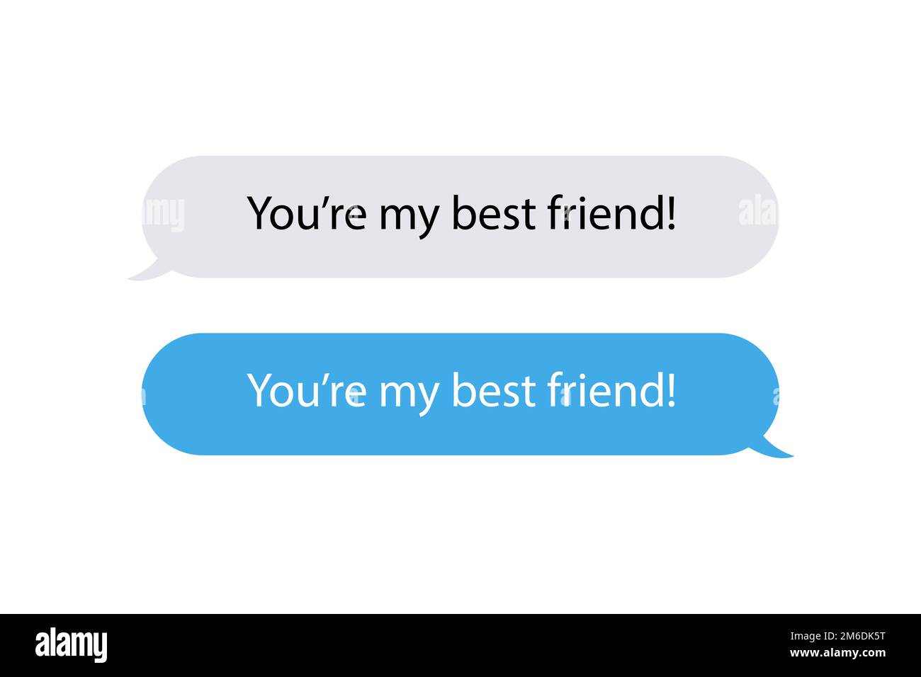Sei il mio migliore amico citazione in stile messaggio. Celebrazione giorno di amicizia. Stile di applicazione. Foto Stock