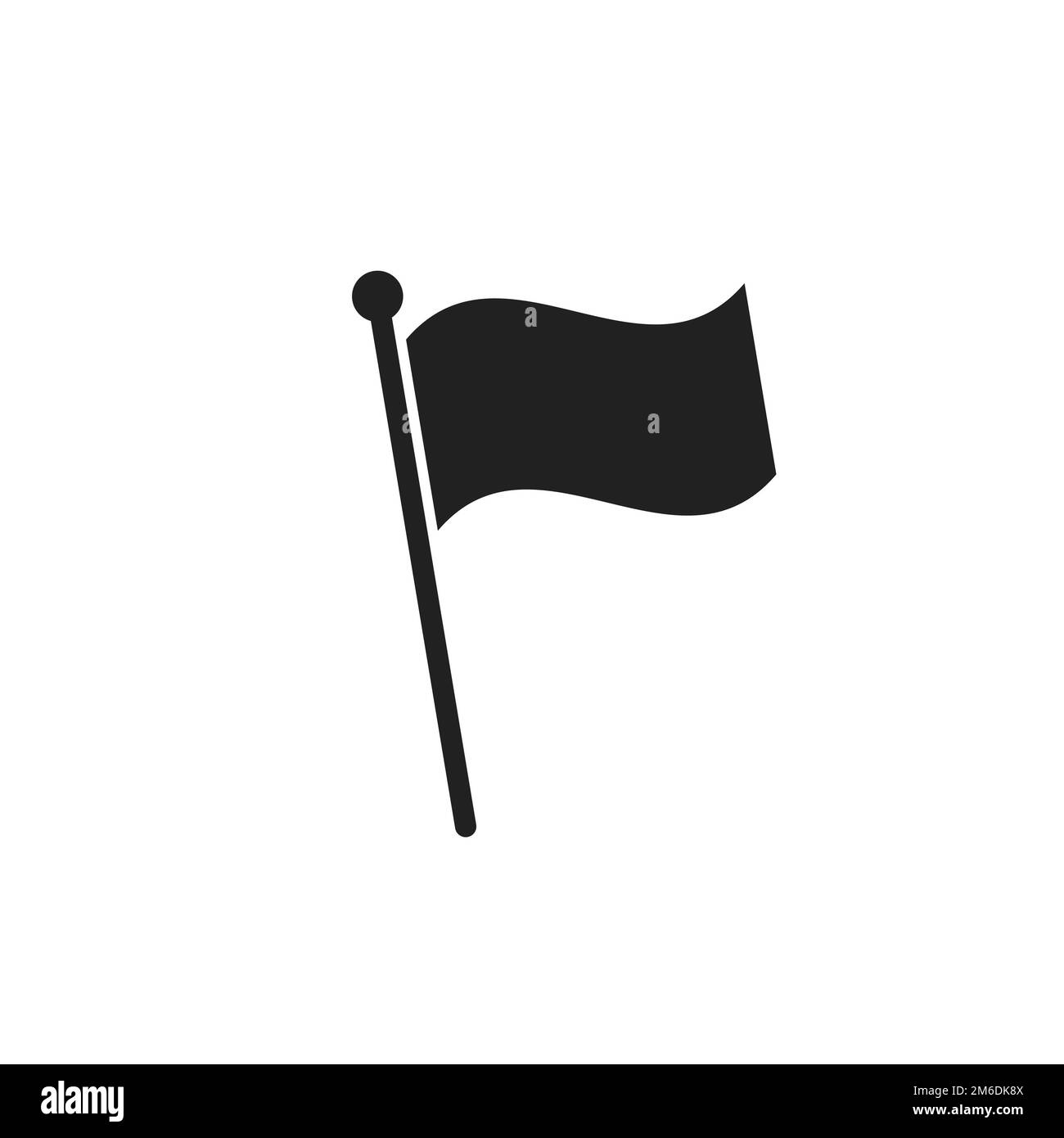 Icona della bandiera isolata. Pulsante o simbolo della posizione. Elemento gps piatto. Foto Stock