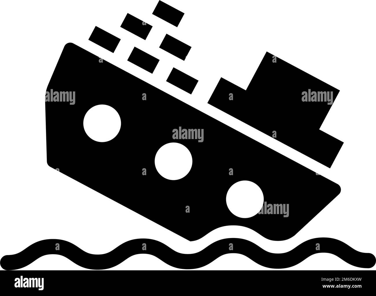 Una nave affondante. Una crociera affondante. Vettore modificabile. Illustrazione Vettoriale