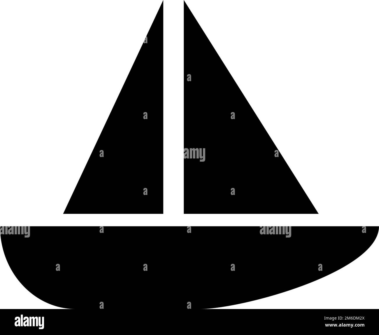 Icona della silhouette dello yacht. Barca a vela. Vettore modificabile. Illustrazione Vettoriale