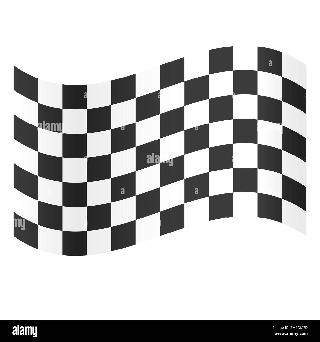 Flag fine. Simbolo del campionato. Bandiera da corsa. Bandiera bianca e nera. Design piatto. EPS 10. Foto Stock