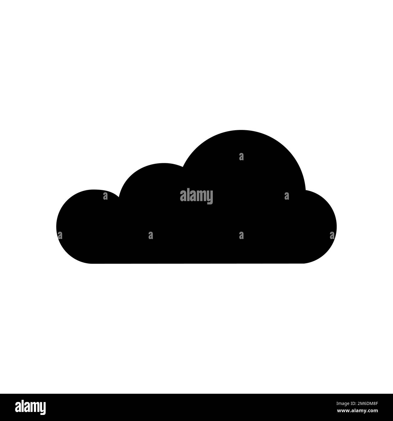 Icona vettoriale della nuvola. Semplice illustrazione in nero. Download sul cloud. simbolo di nuvola. Design piatto. EPS 10. Foto Stock