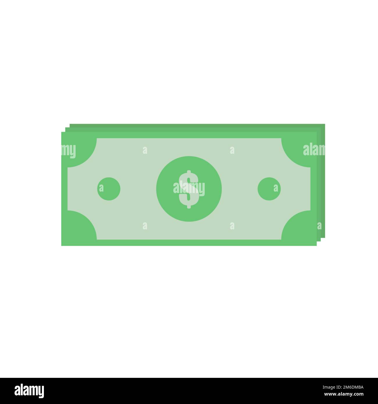 Illustrazione vettoriale per poche banconote di dollari. Pagamento dello stipendio. Simbolo del denaro contante. successo finanziario. Design piatto. EPS 10. Foto Stock
