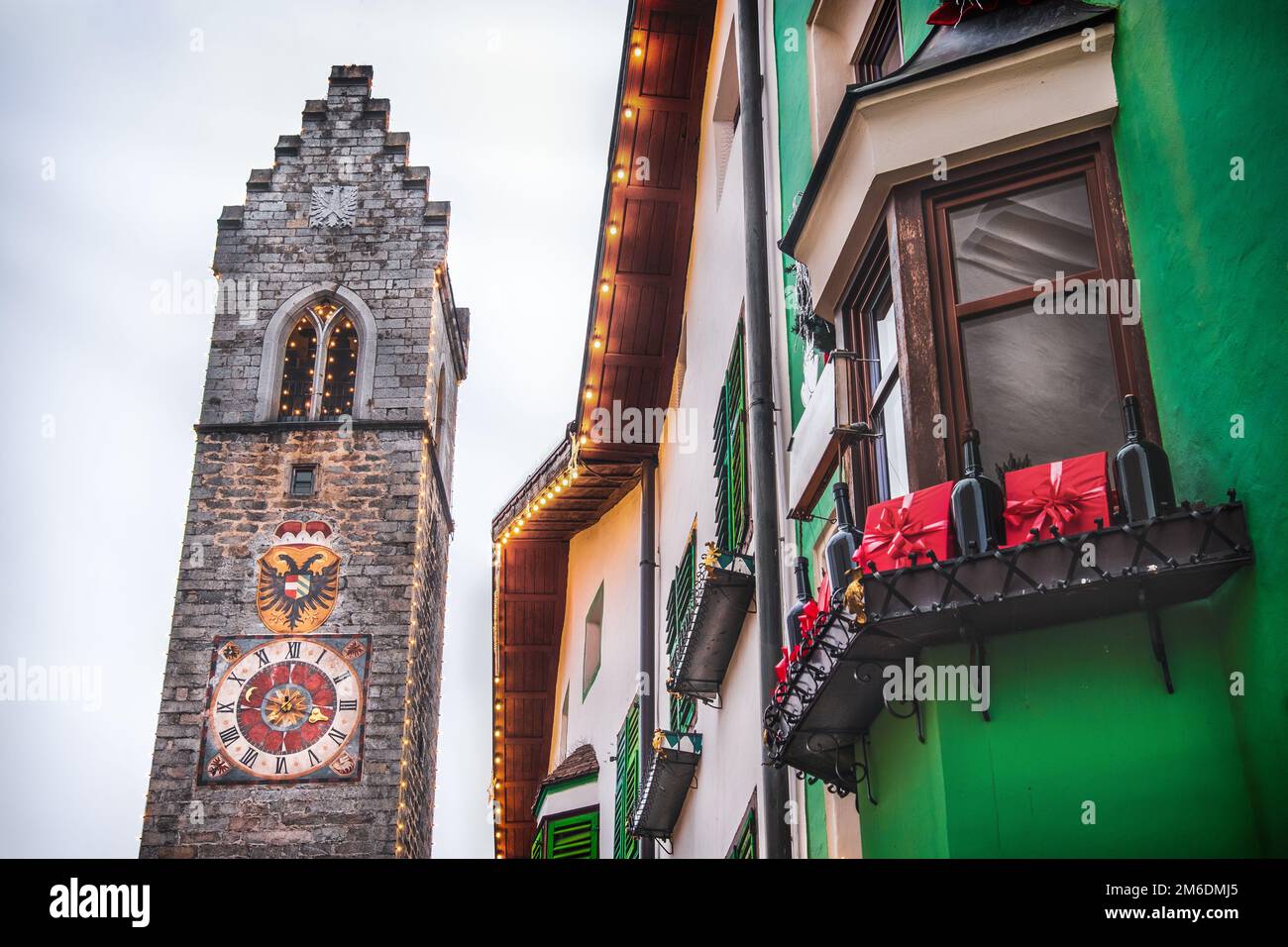 Vipiteno Alto Adige pietre miliari locali di ITALIA - La Torre delle Dodici o Zwolferturm Foto Stock