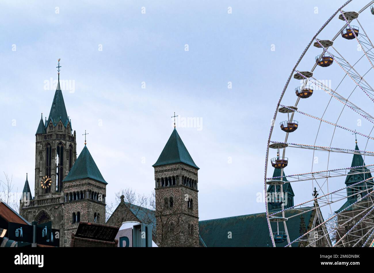 Vista del mercato di Natale nei Paesi Bassi Foto Stock