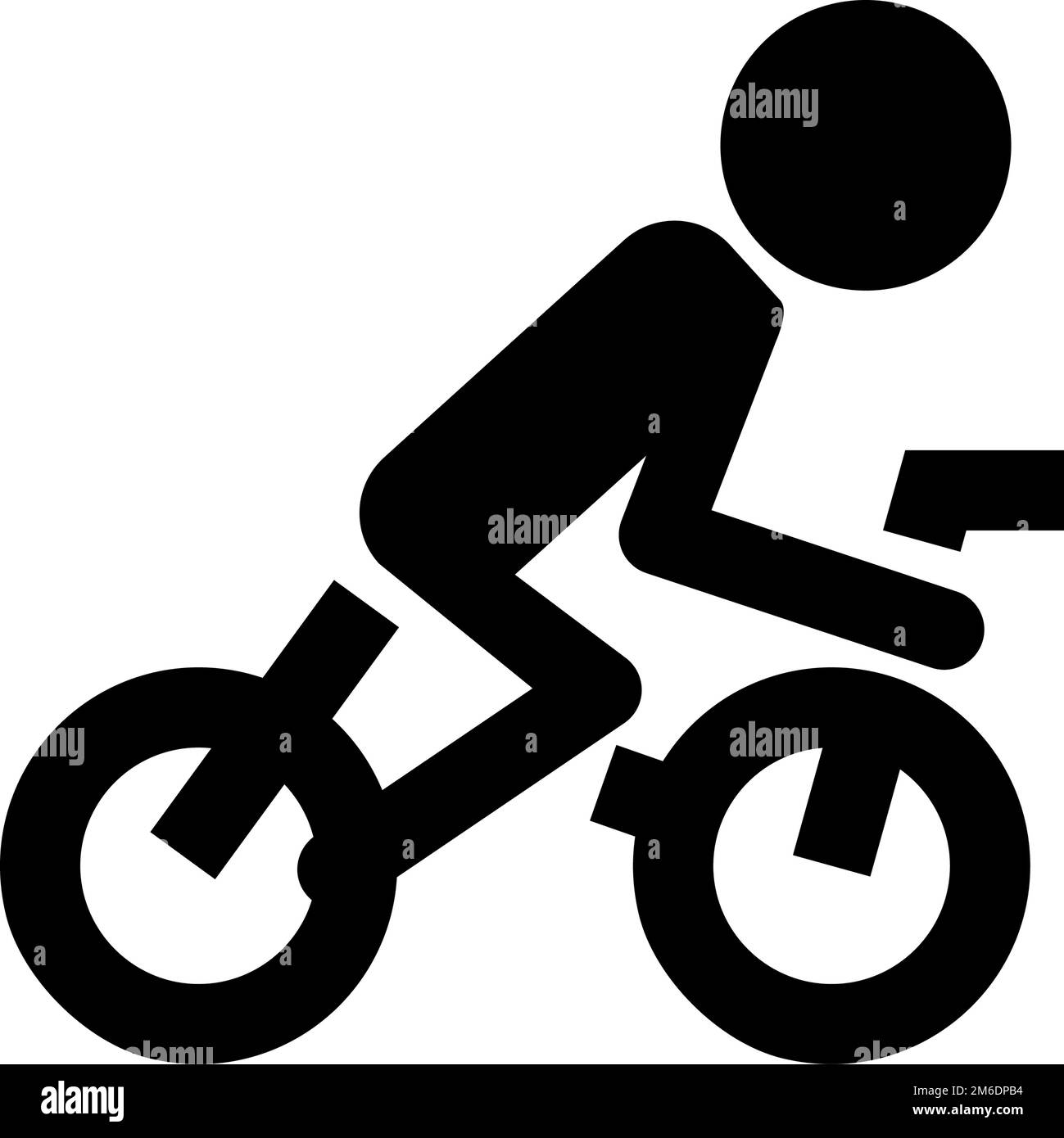 Silhouette icona di una persona che pedala in bicicletta. Ciclismo. Vettore modificabile. Illustrazione Vettoriale