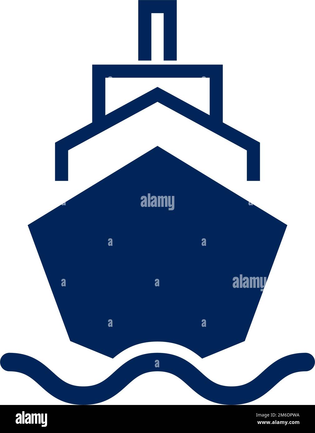 Nave sul mare icona. Crociera. Vettore modificabile. Illustrazione Vettoriale