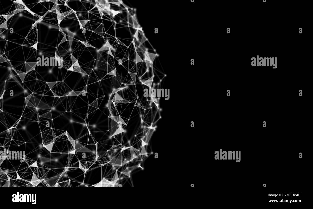 Astratto plexus sfera background.Digital business corporate Technology.Global Network presentazione concetto. Foto Stock