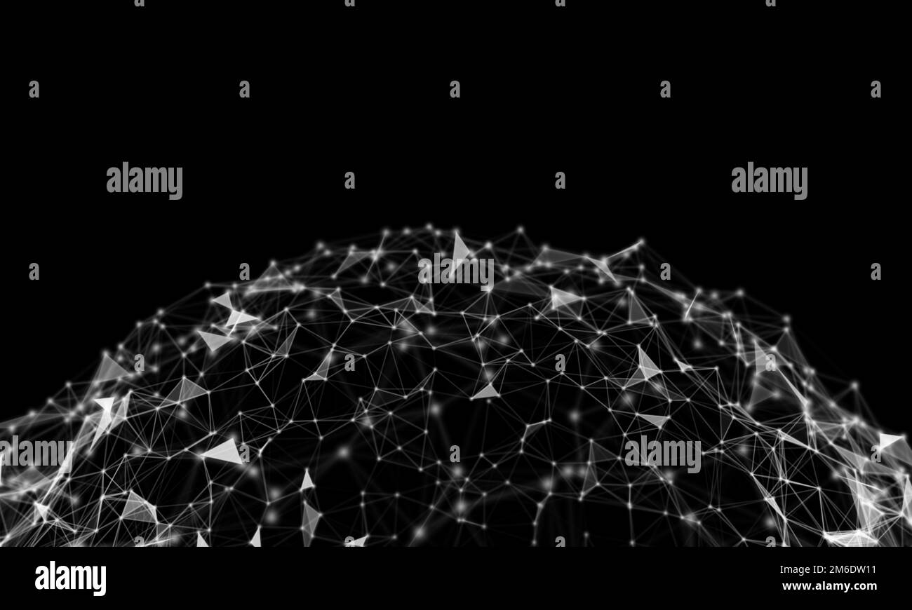 Astratto plexus sfera background.Digital business corporate Technology.Global Network presentazione concetto. Foto Stock