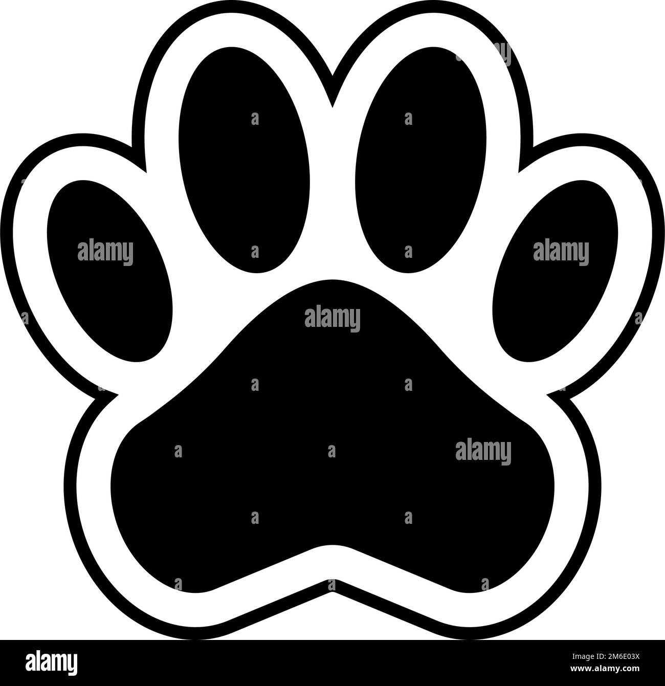 Icona della zampa di gatto e cane. Simbolo animale. Vettore modificabile. Illustrazione Vettoriale