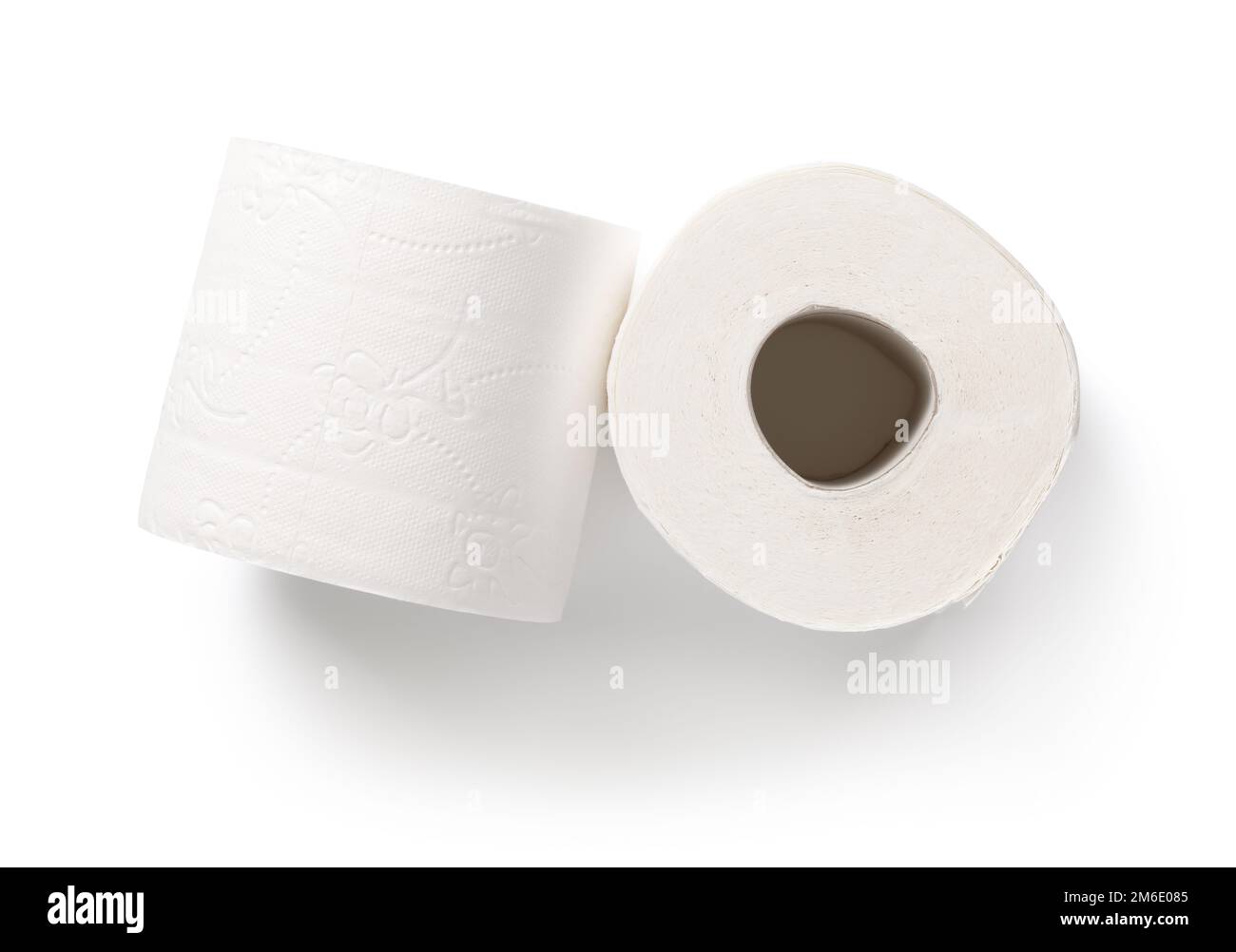 Carta igienica isolata su sfondo bianco Foto Stock