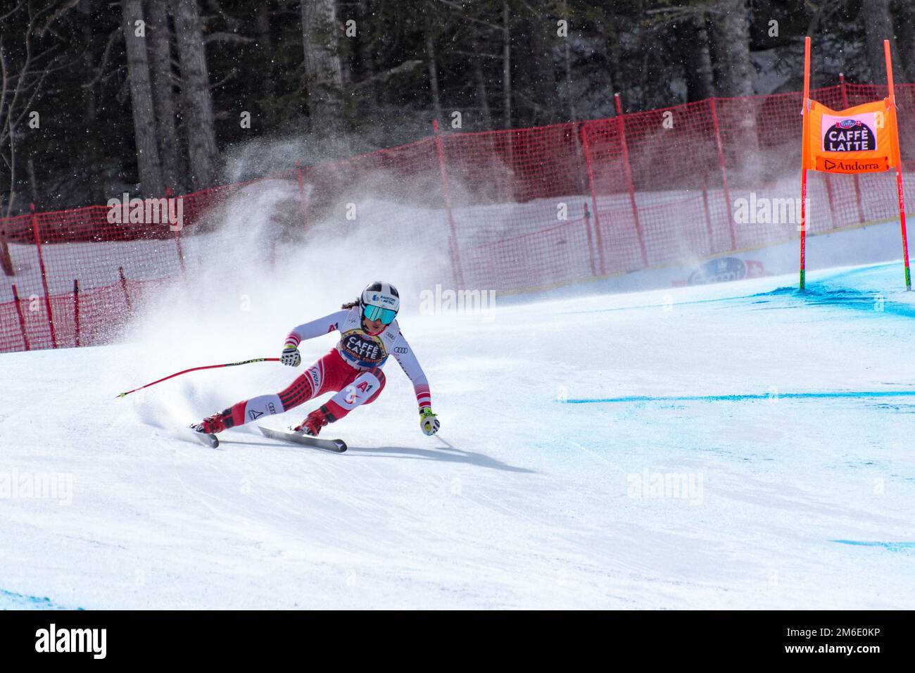 STEPHANIE VENIER AUT partecipa alla PRUEBA run per le FINALI DEL MONDO DELLO SCI IN DISCESA GARA FEMMINILE di t Foto Stock