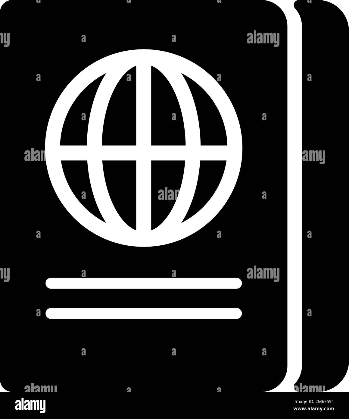 Icona della silhouette Passport. Libretto passaporto. Vettore modificabile. Illustrazione Vettoriale