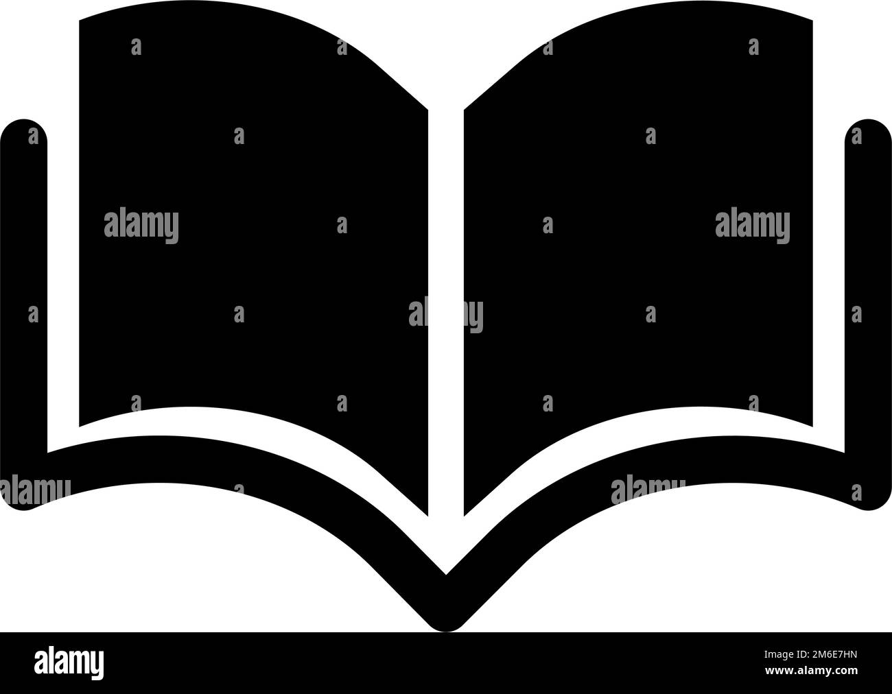Icona Apri la silhouette del libro. Lettura. Studio e apprendimento. Vettore modificabile. Illustrazione Vettoriale