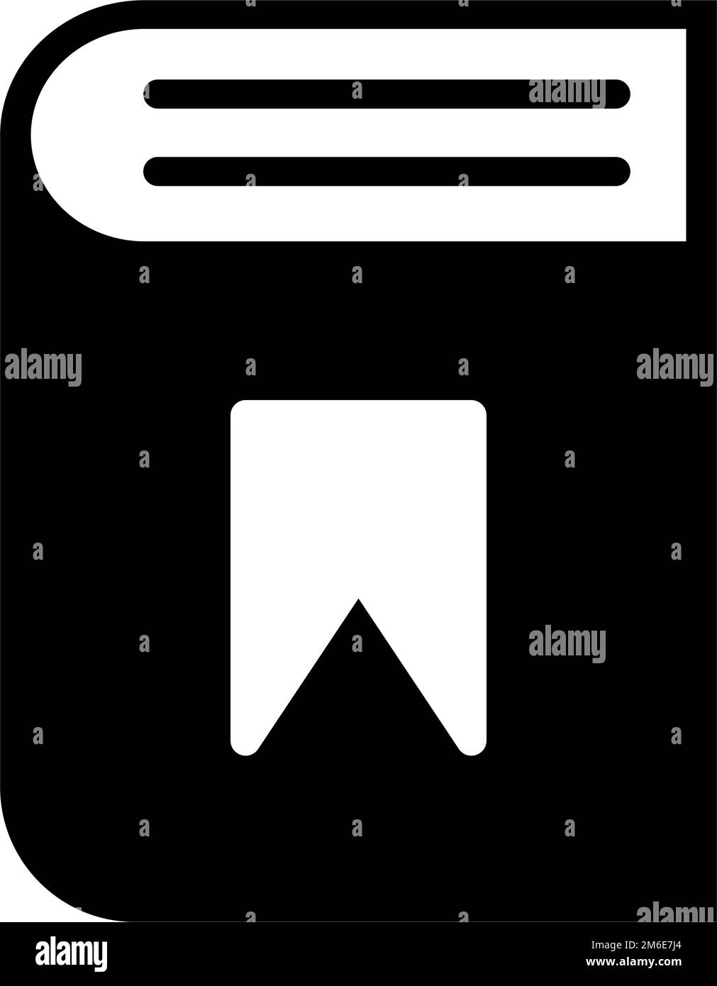Icona della silhouette del libro dei segnalibri. Libro di testo e lettura. Vettore modificabile. Illustrazione Vettoriale
