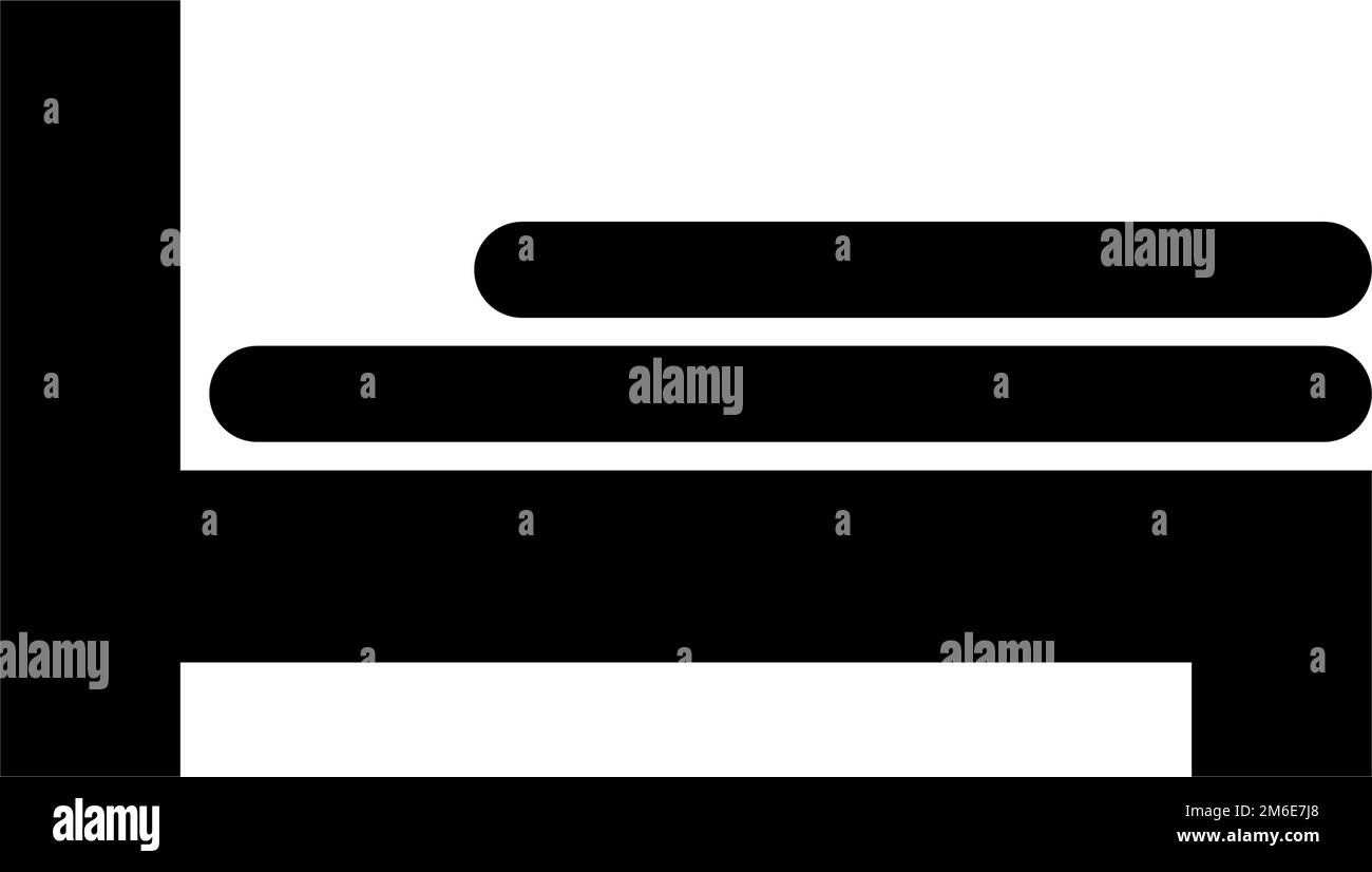 Icona della silhouette del letto. Icona di sospensione. Vettore modificabile. Illustrazione Vettoriale